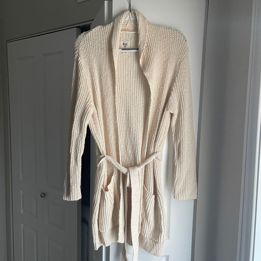 Billabong Knit Tie-Front Cardigan with Shawl Collar
